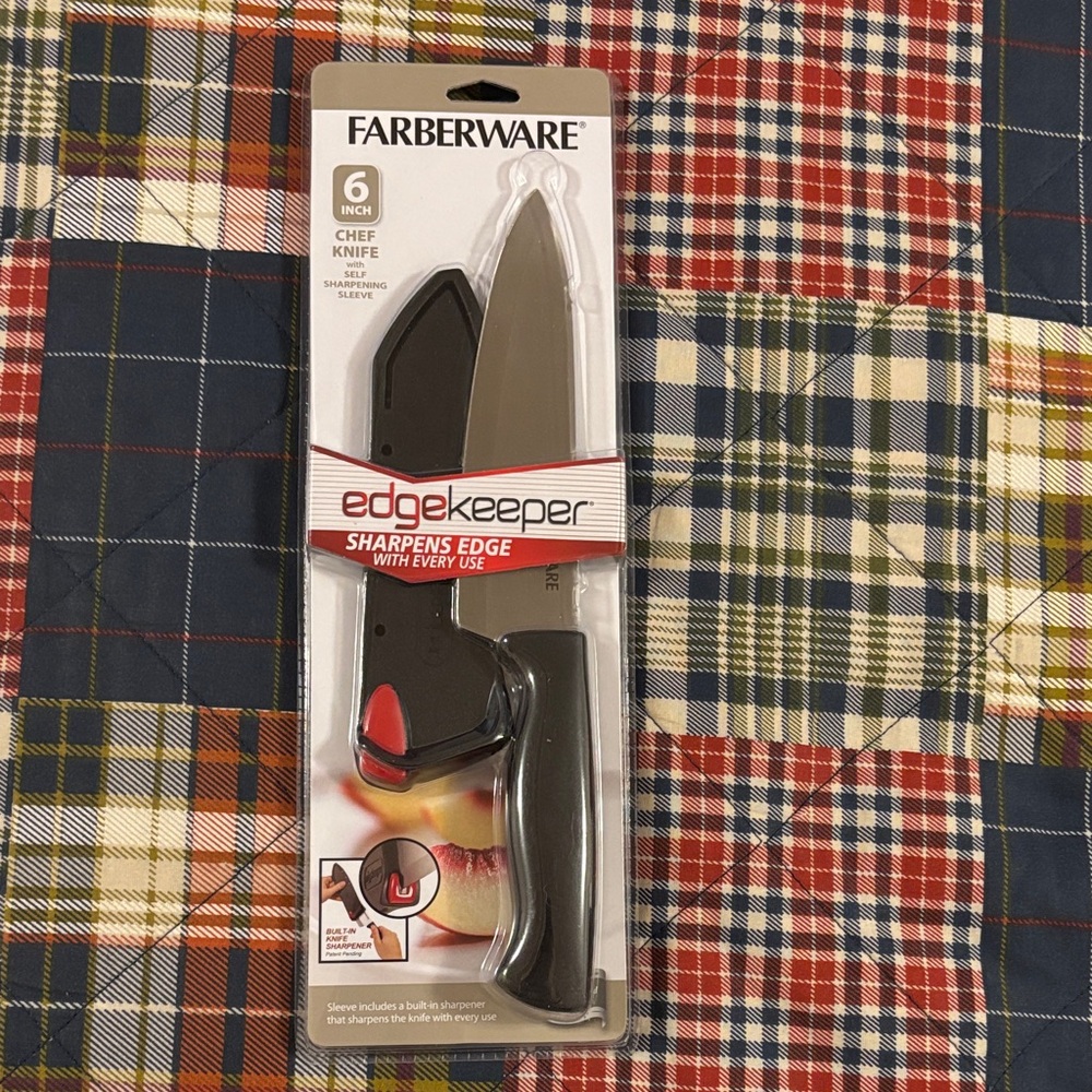 Farberware Chef Knife with EdgeKeeper - Black and Silver